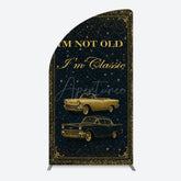 Aperturee - Aperturee Glitter Not Old But Classic Birthday Half Moon Arch Backdrop